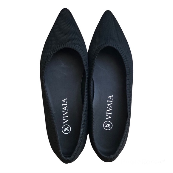 Vivaia Shoes - VIVAIA Aria Black Pointed Toe Flats 8M